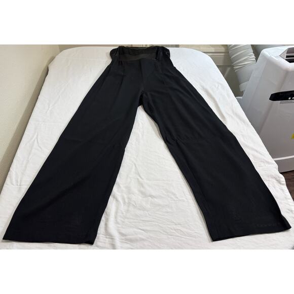 Vintage Sleeveless Jumpsuit Black Satin Formal Event professional Womens Size 9 - Picture 4 of 12